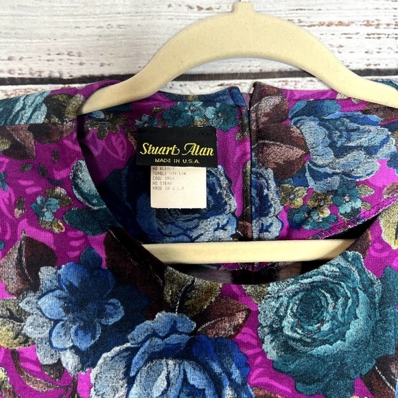 Vintage Stuart Alan Cottage Core Floral Dress Prairie Pleated NWT Deadstock 8 - Picture 3 of 7
